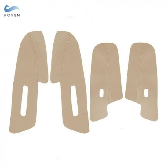 For Peugeot 2008 Beige Leather Set Front&Rear Door Panel Armrest Cover Skin