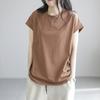 Casual Retro Short-sleeved T-shirt Women's Loose and Thin Temperament Age-reducing Hollow Bottoming Shirt Spring and Summer Tops Women