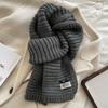 Korean version of solid color simple and versatile knitted wool scarf women's new cold-proof and warm high-end scarf autumn and winter