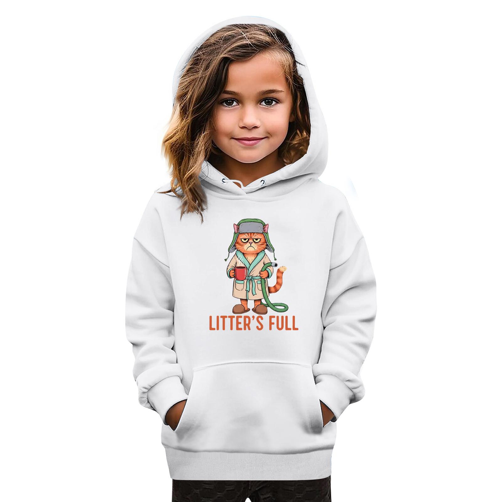 

Sweatshirts For Teen Girls Hoodies Long Sleeve Drawstring Pullover Cute Oversized Hoodie 140 білий