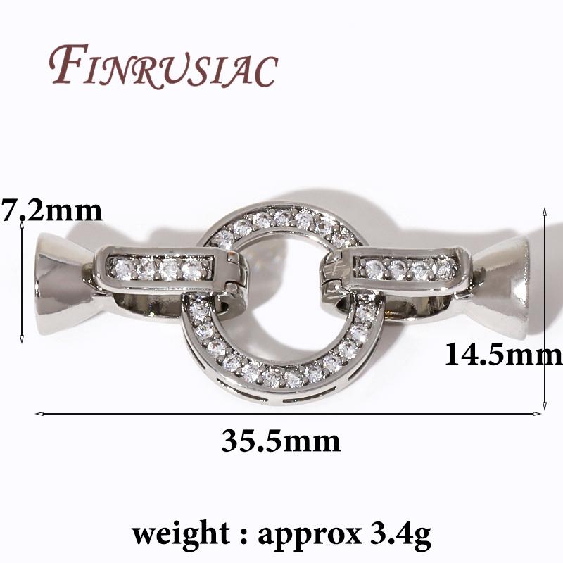 18K Real Gold Plated Brass with Zircon End Beads Clasp,Round Connector Clasps For Jewelry Making,Fastener Connecting Findings