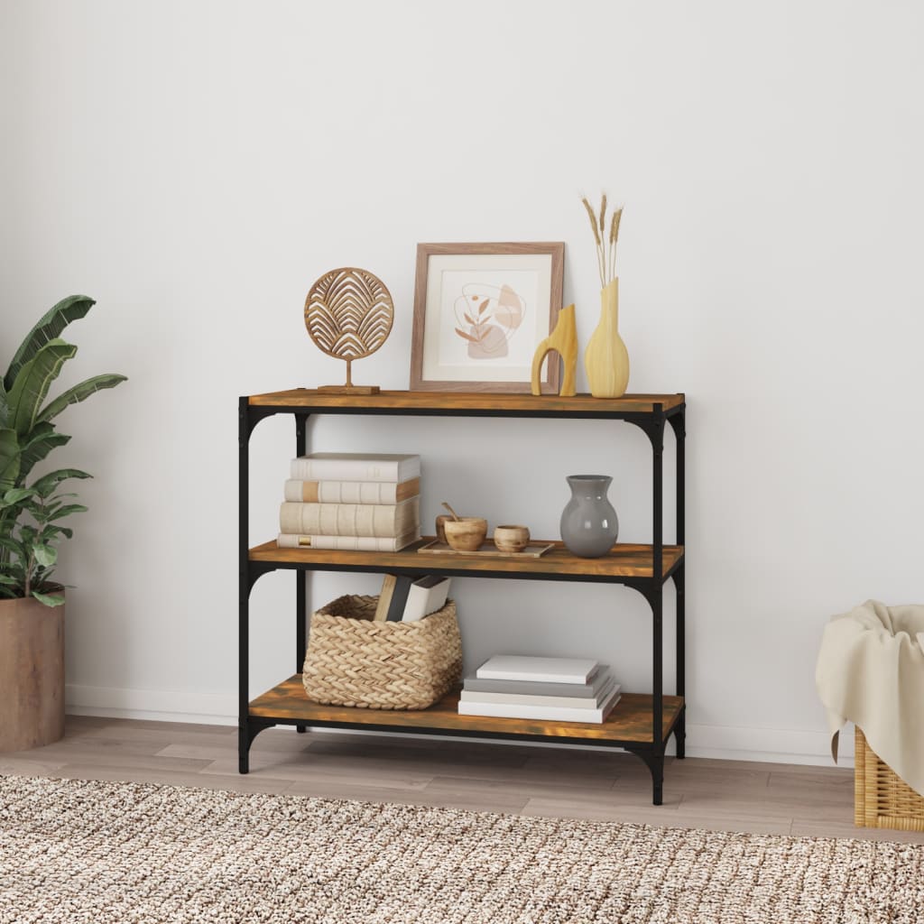 Bookshelf Smoked Oak 80 x 33 x 70.5 cm Particleboard and Steel
