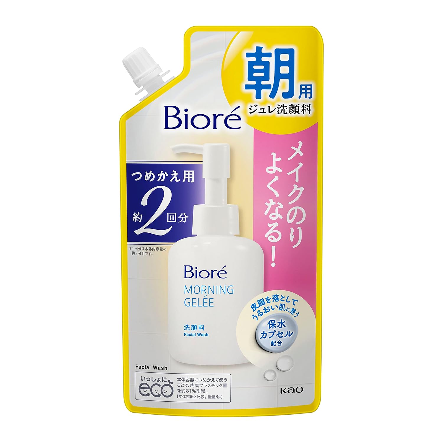 Bioré Morning Gel Cleanser Refill 2 Uses Aqua Floral Scent 160ml