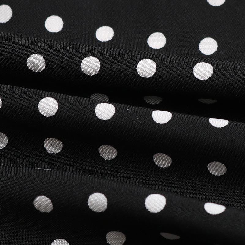 Moda Donna Casual Primavera Autunno Stampa Pois Manica Lunga Scollo a O Camicette Camicie