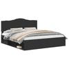 Struttura Letto Nera 200 x 200 cm Legno Massello di Pino