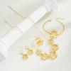 5pcs Vintage Elegant Gold Color Metal Flower Earrings Rings Bracelets Necklace Sets for Women Luxury Banquets Daily Wear Jewelry