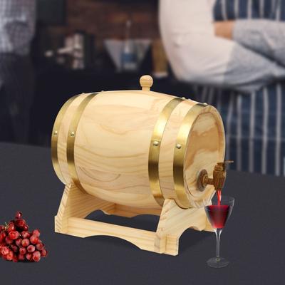 5L Holzweinfass Kiefernholz Bierbrauzubehör Haushalt Rotweinfass Innentank Heim-Whisky-Dekanter