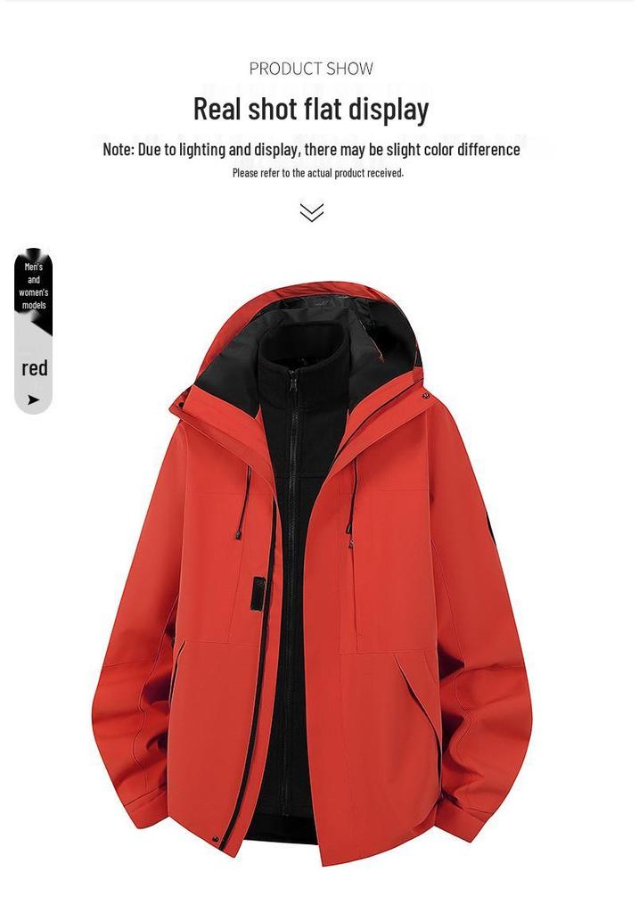Unisex Winter 3-in-1 Shell Jacket Set for Couples - Mountaineering & Outdoor Workwear