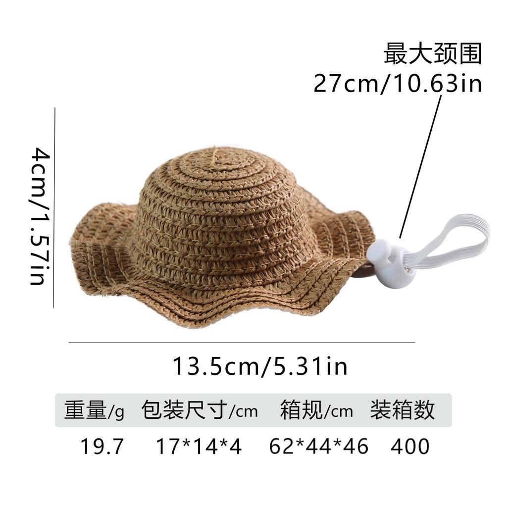 Pet weaving hat cat straw hat cat headgear pet photo jewelry explosive pet supplies