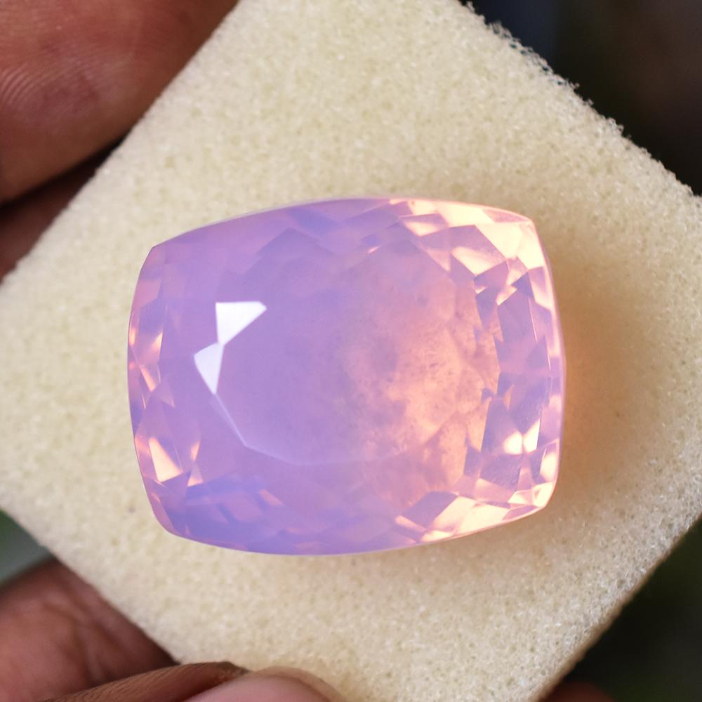 Lab-Created Pink Opal Loose Gemstone 28x23mm Big Cushion Shape October Birthstone for Jewelry Making