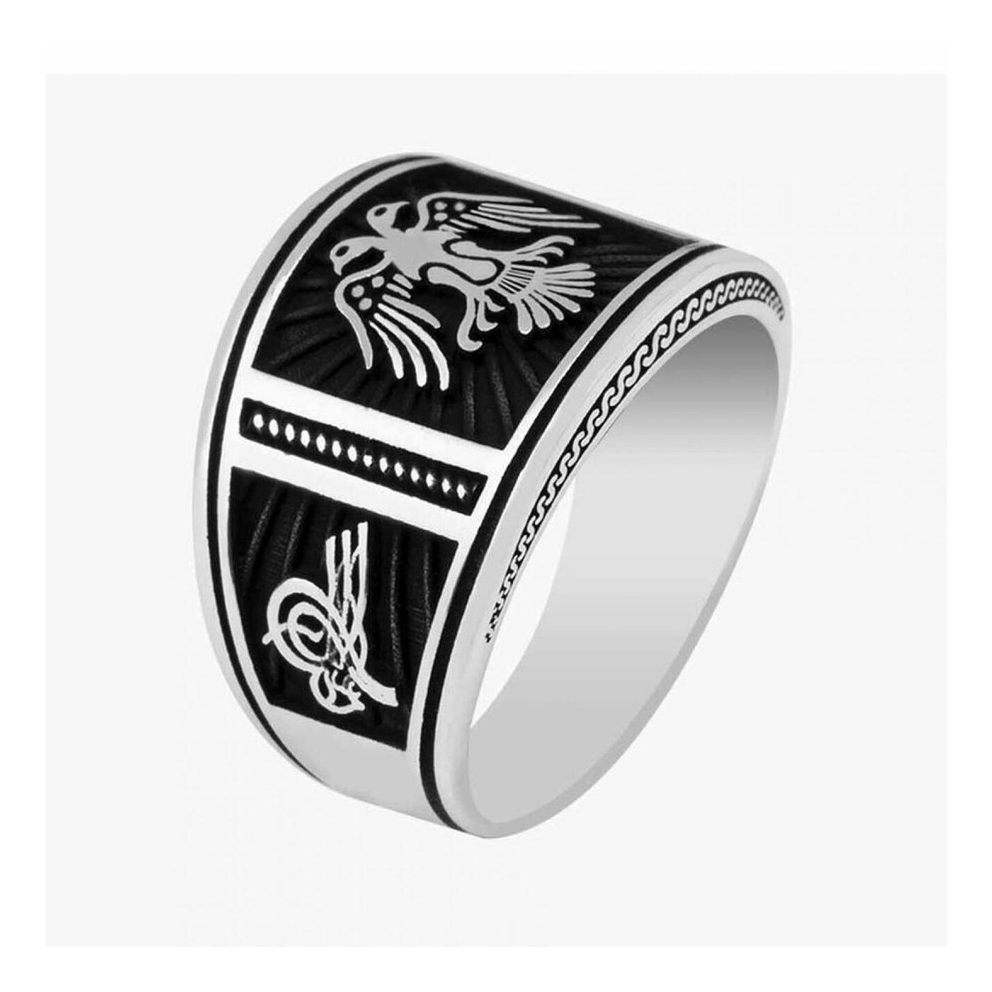 

Серебряное кольцо с двуглавым орлом Dark Touch Black Ground