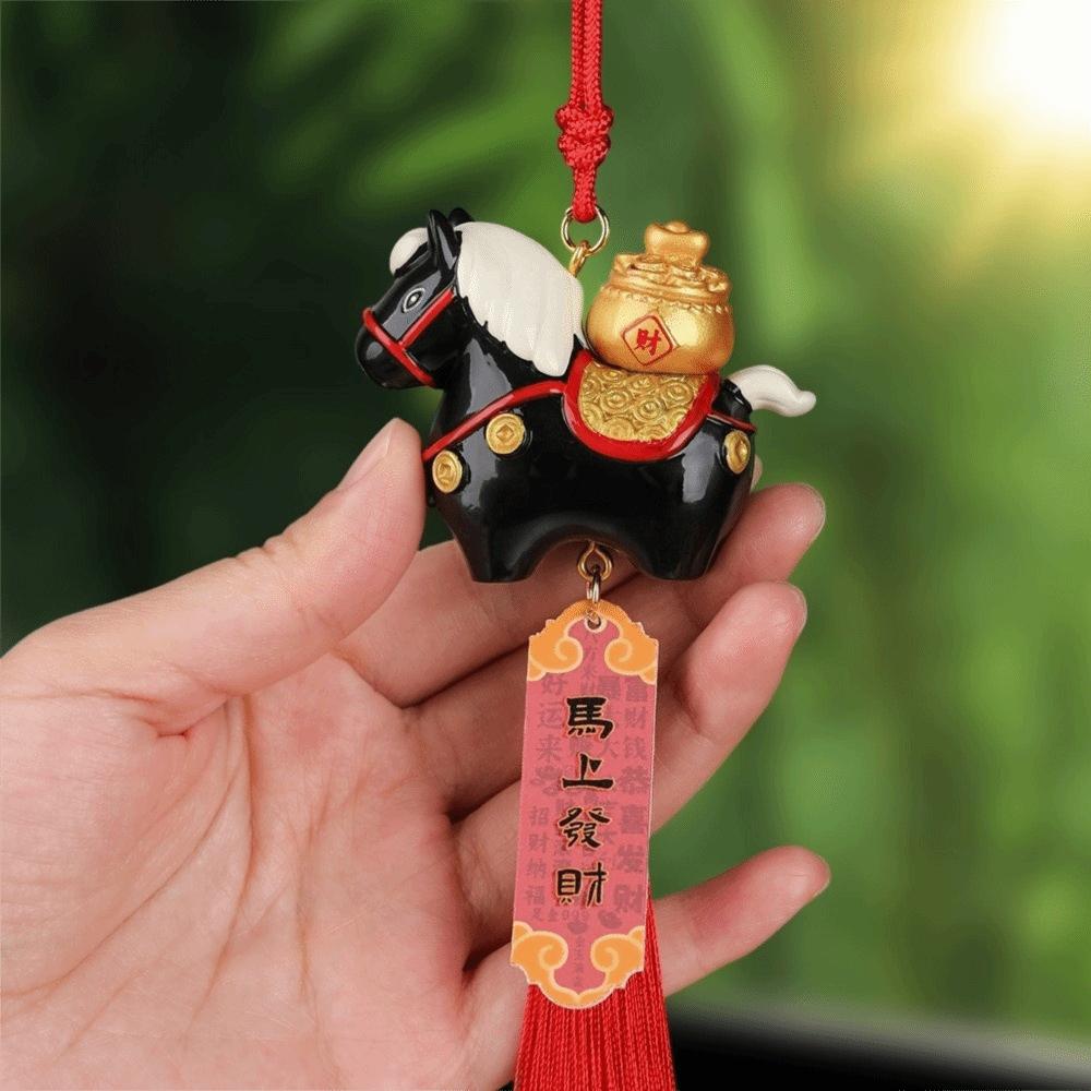 with Tassel Spring Festival Car Hanging Pendant Zodiac Pony Figurine Car Ornament Year of Horse