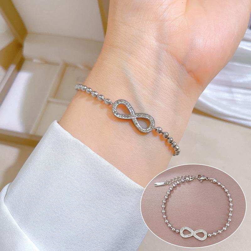 Dongmen Personality Temperament Mori Round Bead 8-Character Bracelet Women'S Retro Girlfriend Gifts