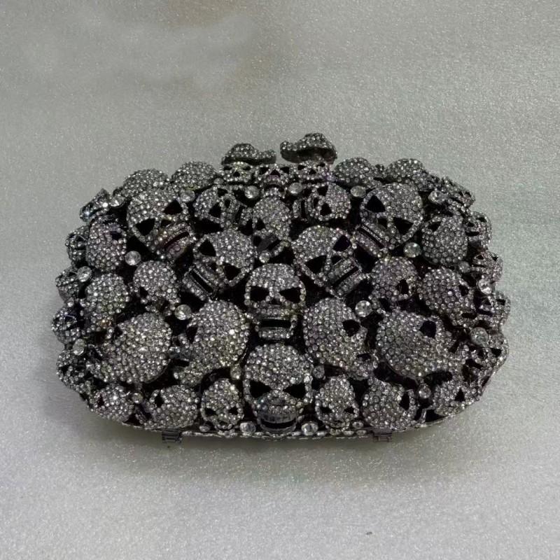 2026 Skull Evening Clutch Bag With Rhinestone Embellishment Lightweight Luxury Handheld Purse Formal Events