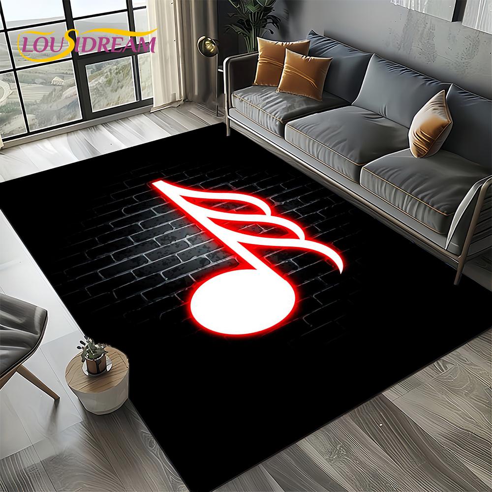 Note Music Colorful Musical Score Cartoon Dream Carpet Rug for Living Room Bedroom Home Sofa Decoration,Kid Non-slip Floor Mat