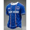 2026 Maglia Squadra di Calcio di Capo Verde Uomo Manica Corta T-shirt Stampata 3D Maglietta Sportiva Fantasia Completa Donna Maglietta Top Harajuku