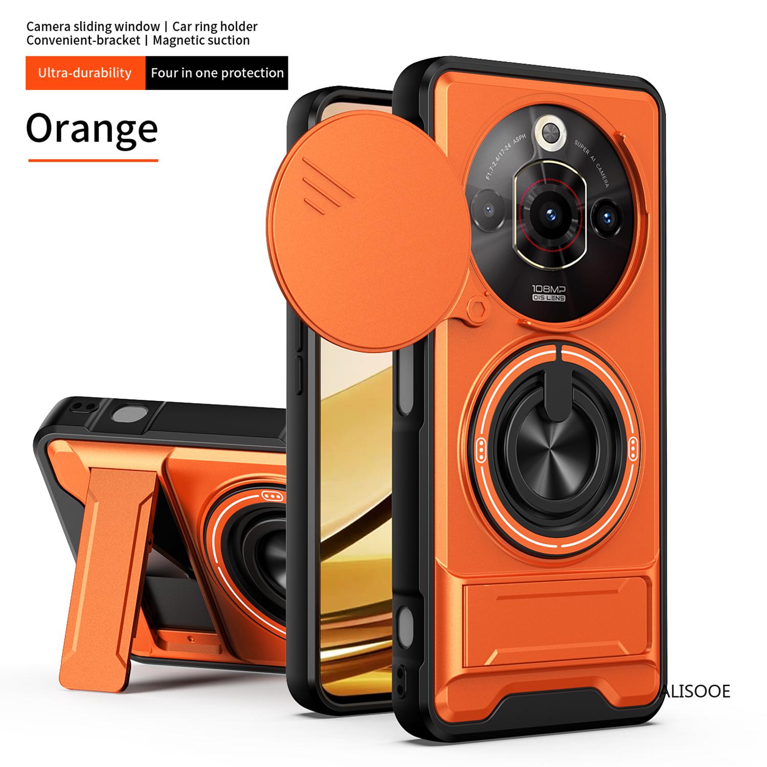

Чехол для Nubia Focus Pro 5G Чехол Вращающаяся Сдвижная Защита Камеры Кольцо-Подставка Ударопрочный Чехол Capa Funda for Nubia Focus Pro оранжевый