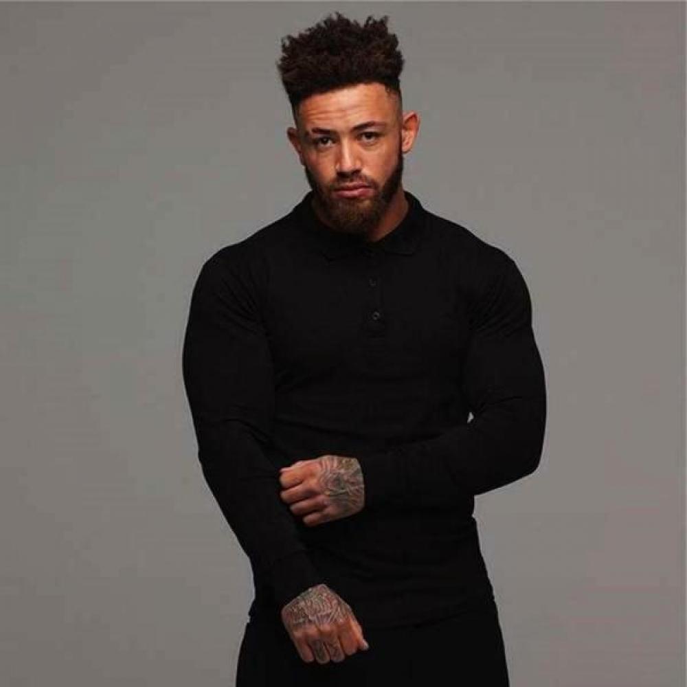 

Hyijuvru 4b New Balance Plain Collar Men S muScle Fit white/2XL