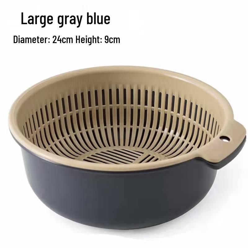 Zwei-Schichten-Gemüsewaschkorb: Dickes, hohles Siebdesign für Küchenspülen - Ideal zum Waschen von Brokkoli und Muscheln.