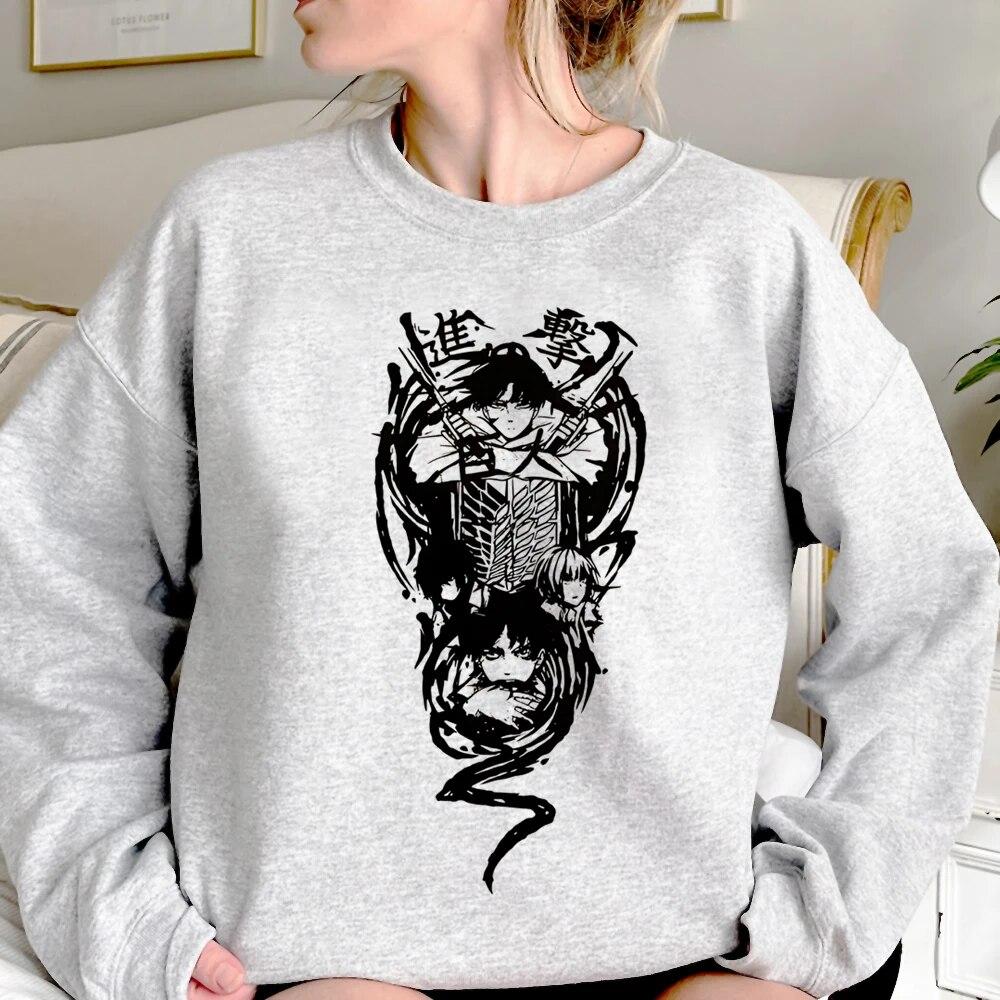 Атака Титанов Эрен толстовки женские корейский стиль аниме уличная винтажные толстовки — фото 3