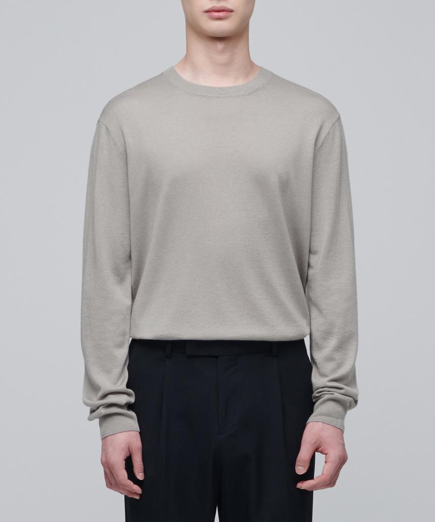 MUSINSA STANDARD Merino Wool Blend High Gauge Crew Neck Knit [Mushroom]