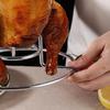 Whole Chicken Roasting Rack with Vertical Center Support and Open Wire Frame for Camping Cookouts, Backyard Barbecues, and Gatherings
