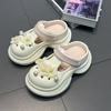 Small Yellow Flower Pearl Hole Shoes Women's Summer New Breathable Comfortable Heightening Thick-soled Outer Bag Head Slippers