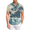 Mens Hawaiian Shirt Button Down Shirt Men Short Sleeve Button Down Men Beach Shirts for Men with Tree Print
