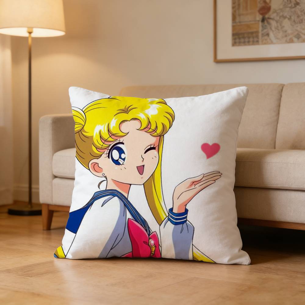 Cute Usagi Tsukino  Sailor Moon Pillow Case Pattern Printed Pillowcase For Living Room Sofa Cushion Cover