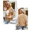 Women Preppy Autumn and Winter Loose Knit Cardigan Coat Fashion Outerwear Sweater