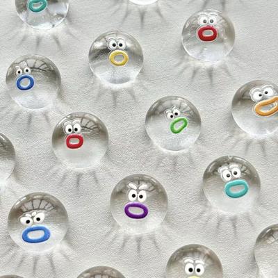 10Pcs Mini Cartoon Expression Stress Ball Anxiety Relief Clear Ball Squeeze Toy Sensory Ball Fidget Desk Toy Party Favors