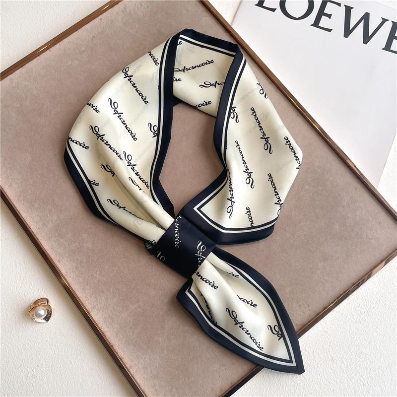 Women Skinny Neck Scarf Shawls Wraps Black Pink Small Office Hairband Neckerchief Foulard Scarves Ladies