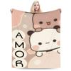 Bubu and Dudu Kawaill Couple Bears Blanket Fleece Cozy Super Soft Throw Blanket for Sofa Bedding Throws