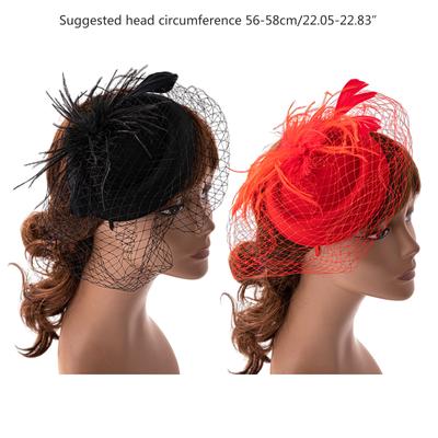 Tea Party Fascinator Derby Hat Women Fascinator Headband Veil Feather Fascinator Derby Pillbox Hat Cocktail Veil Mesh