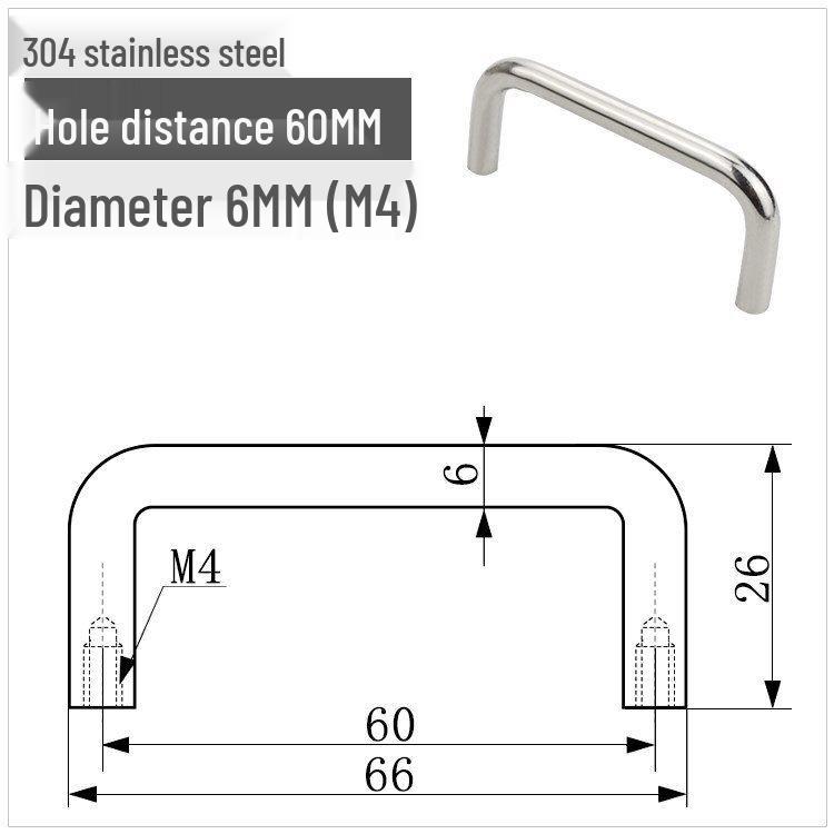 Solid 304 Stainless Steel U-Shaped Cabinet Handle
