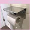 Steel Stainless 304 Toilet Paper Holder With Phone Shelf Modern Bathroom Decor