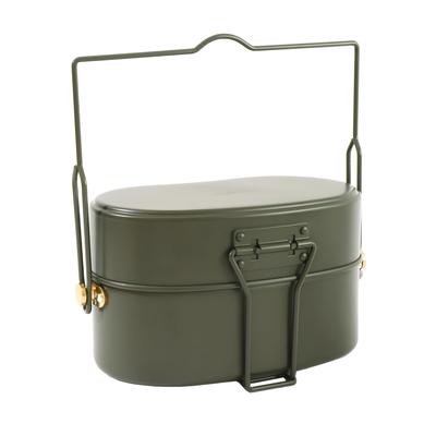 MiliCamp Combat Mess Kit Type 2 (OD Green) Re-release Edition, Japan Self-Defense Forces Mountain Mess Kit Type 2, 2-cup Capacity, Camping Pot, Steam