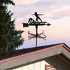Iron Weather Vane, Roof Fence Mount , Wind Direction Indicator for Farmhouse Ornament Measuring