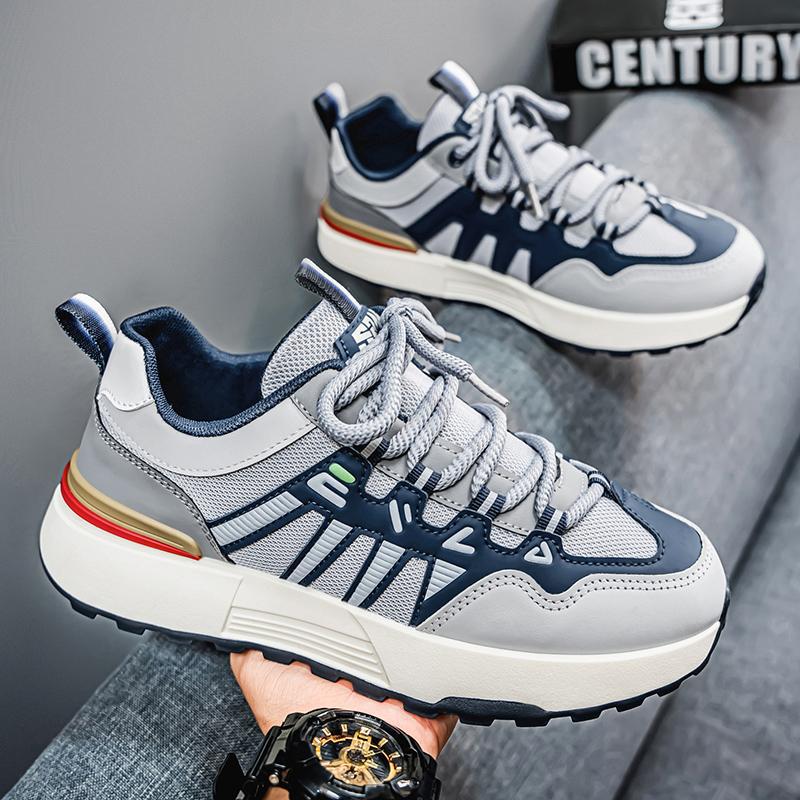 Men's Shoes New Spring 2025 Youth Leisure Sports Breathable Trend Versatile Men's Lightweight Soft-soled Dad Shoes