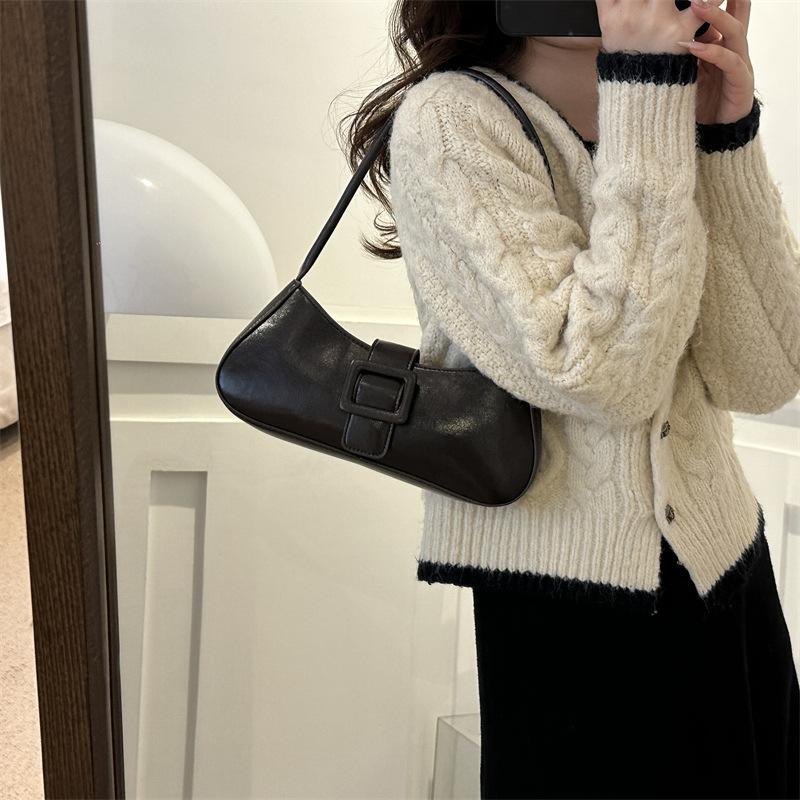Commuter Handbag Niche Design Solid Color Underarm Bag for Women In Winter New Fashionable Korean Style Shoulder Bag