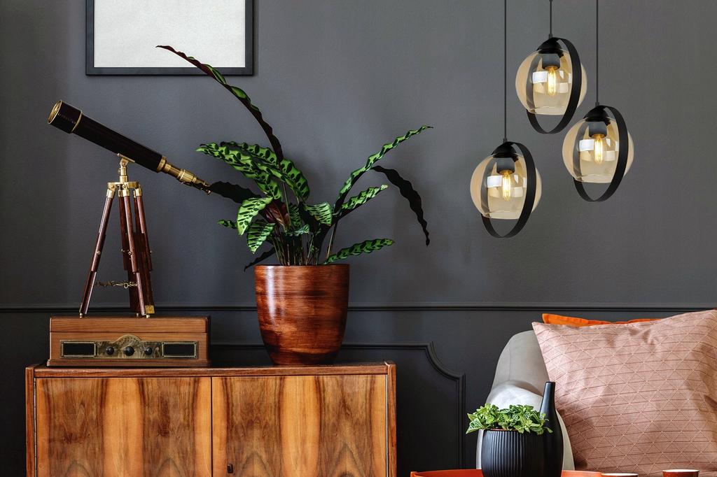 MODERNE HÄNGELAMPE GLAS-SCHIRM-RINGLE