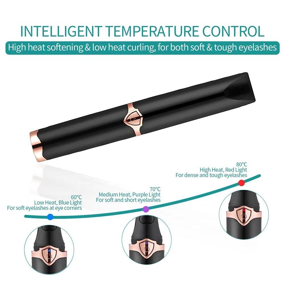 Bezel-free Heated Eyelash Curling Device Wide Angle Eyelash Clip Electric Eyelash Curler Makeup