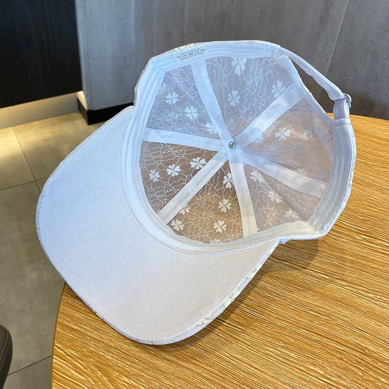 Summer new hollow lace four-leaf clover baseball cap women's versatile breathable travel fashion sunshade cap