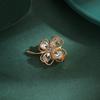Fashionable Anti-glare Brooch with A High-end and Personalized Diamond-encrusted Four-leaf Clover Collar Needle To Prevent Exposure