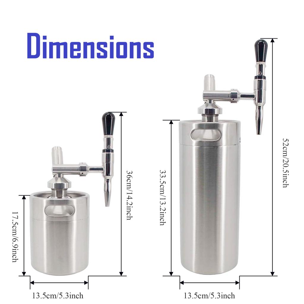 64oz(2L)/128(4L) Nitro Cold Brew Coffee Maker Nitrogen Coffee Machine Dispenser System W/ PRV Kit & Stout Creamer Faucet