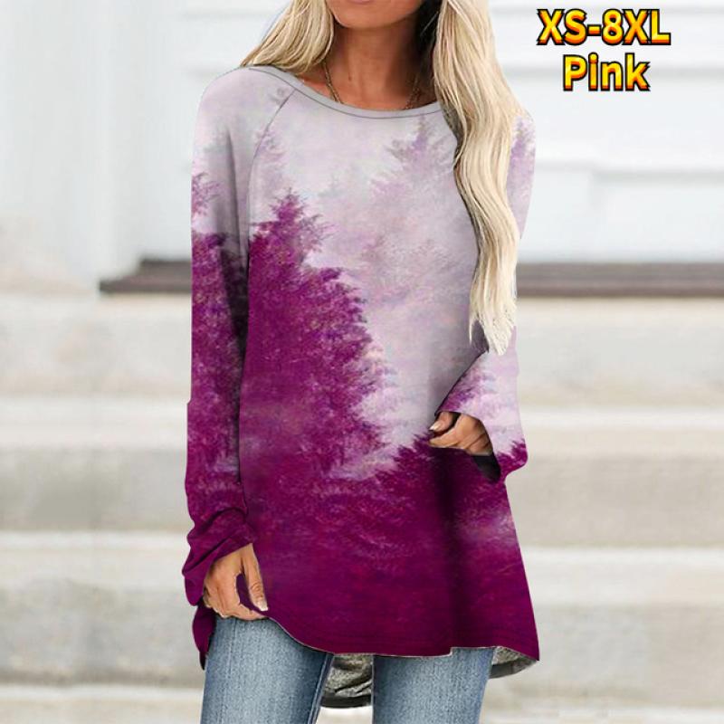 Классический изысканный женский повседневный свободный топ с круглым вырезом и длинным — фото 12