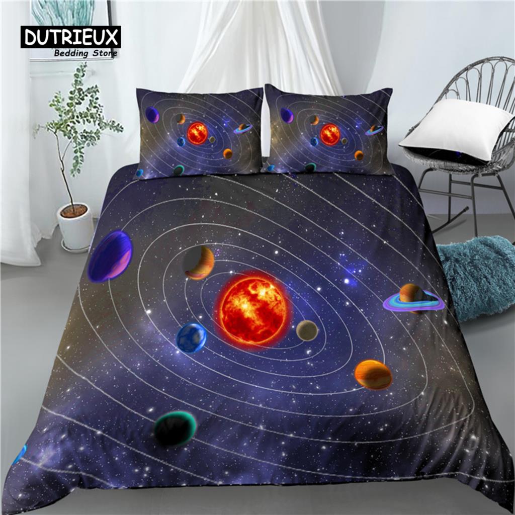 Comforter Home Living Luxury 3D Solar System Print 2/3Pcs Comfortable Bedding Sets Queen And King Eu/Us/Au Size