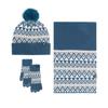 Amazon Winter New Knitted Hat Scarf Gloves Men's Three-piece Set Cold-proof Warm Scarf Women's Three-piece Set
