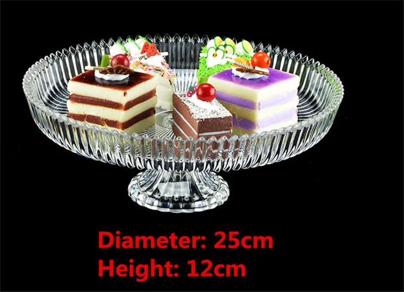 

High Base Plate Lid Sampling Plate Plastic Transparent Snack cake fruit Acrylic Trial tray Household round Circle Candy Dish