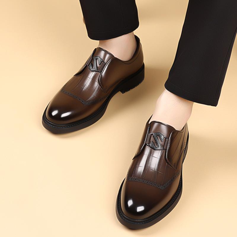 Fashion Slip-On Comfortable Casual Shoes Breathable Men Wedding Shoes All-match Handmade Men's Flats 2025 New Men's Leather Dress Shoes